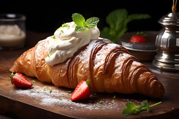 Croissant with Fresh Cream