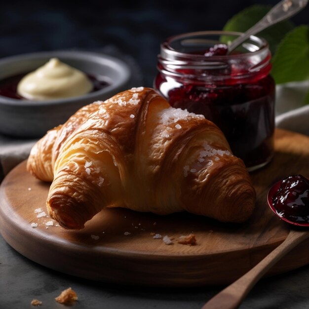 Croissant with jam