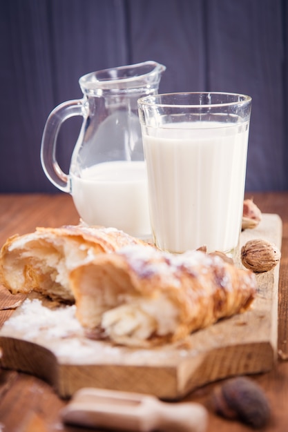 Croissant with milk