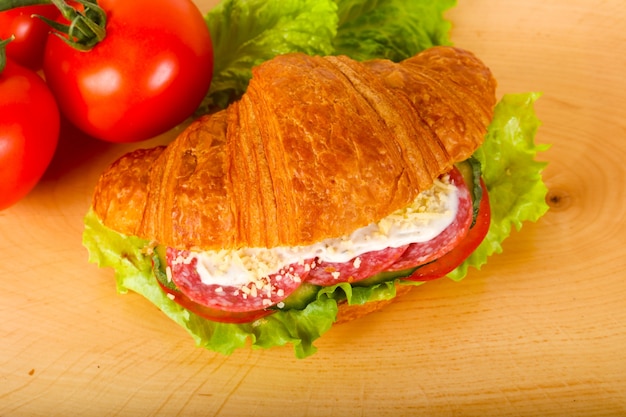 Croissant with salami