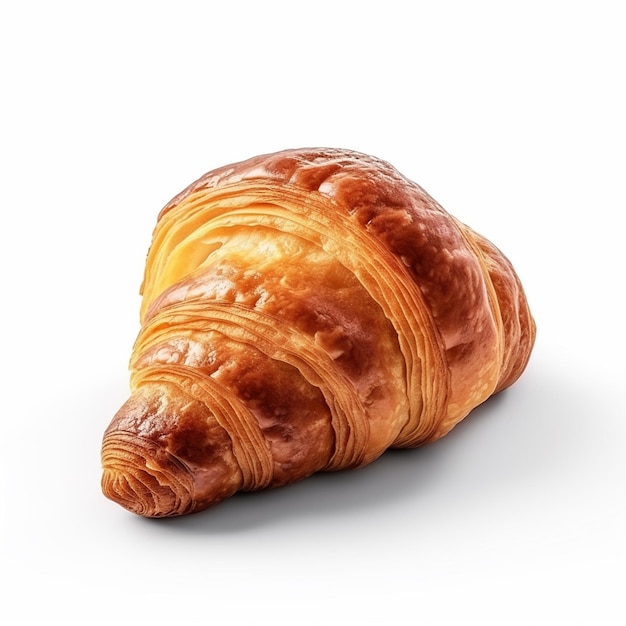 A croissant with a white background