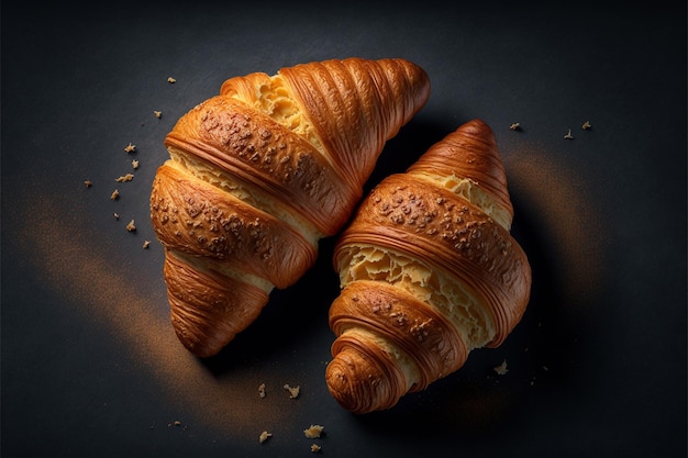 Croissants on isolated background