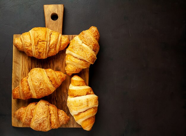 croissants on a stone background