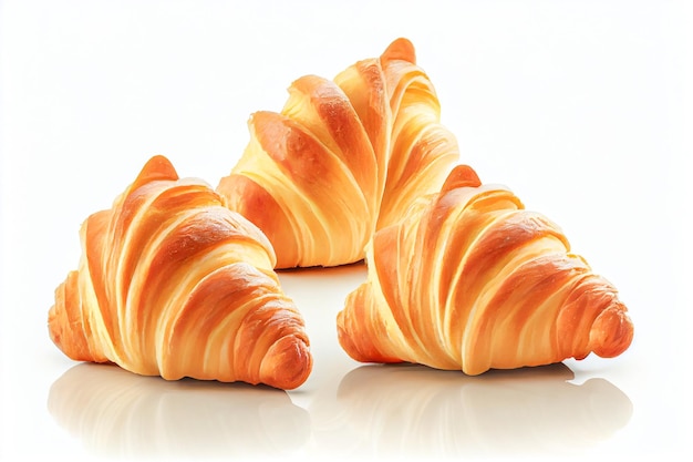 Croissants on white background Generative AI Generative AI