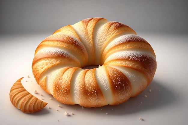 Croissants on white background