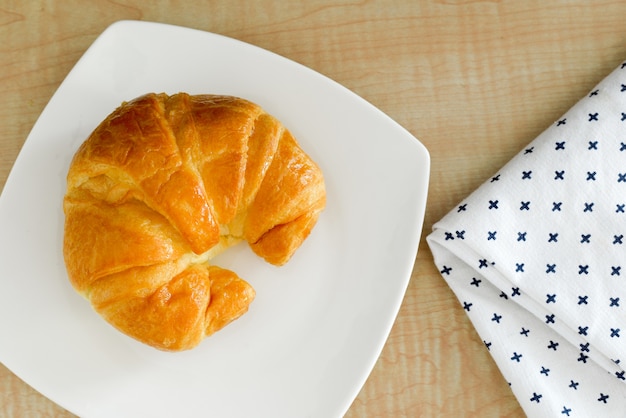 croissants on a wooden background