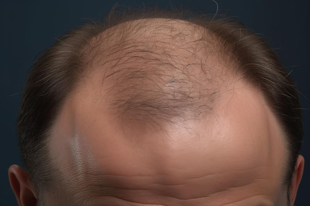 Foto ritaglia l'uomo anonimo con problemi di perdita di capelli in studio