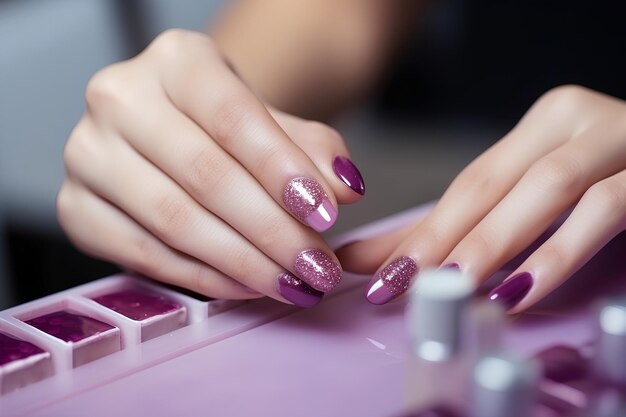 Crop Master Creating Nail Design in Beauty Salon