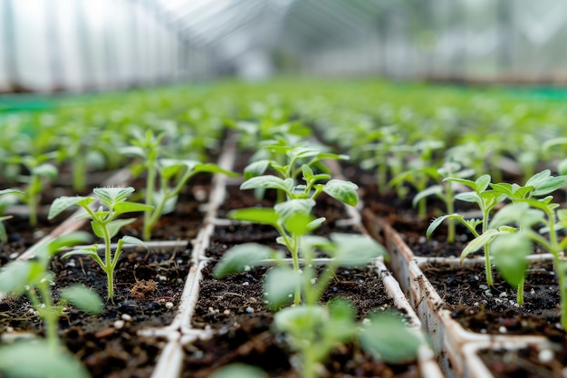 Foto piatti per piantine di colture in serra nursery di piantine agricoltura intelligente agricoltura biologica innovativa