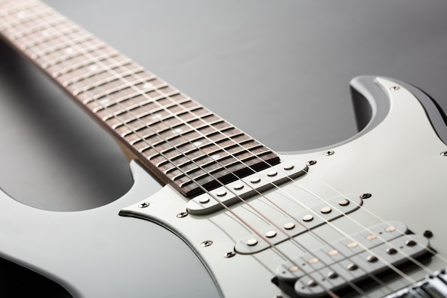 Crop view of electric guitar