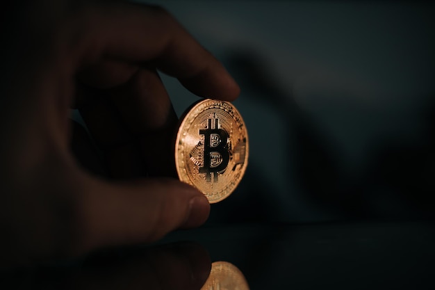 Cropped hand holding coin