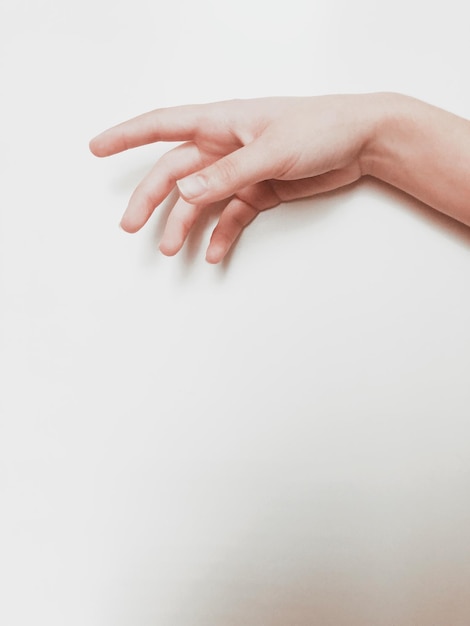 Фото Обрезка женской руки на белом фоне