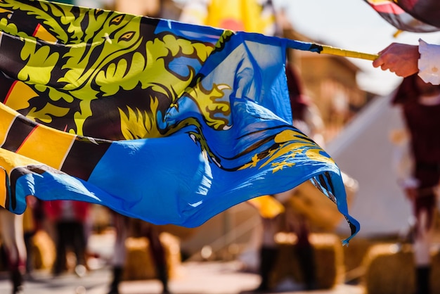 Cropped hand of person holding flag