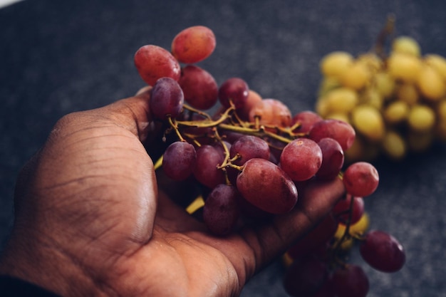 Foto mano tagliata di una persona che tiene frutta