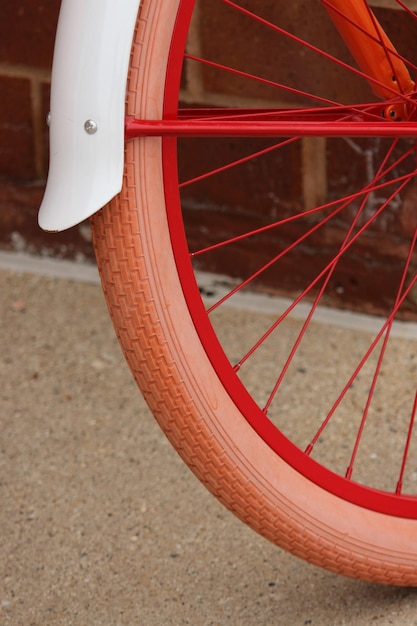 Cropped image of bicycle wheel