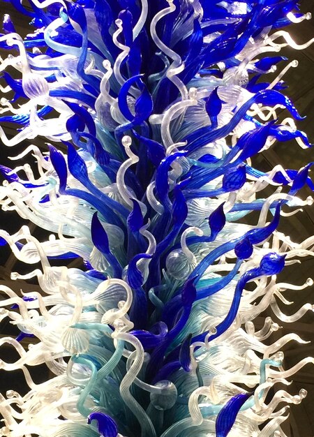 Photo cropped image of blue chandelier