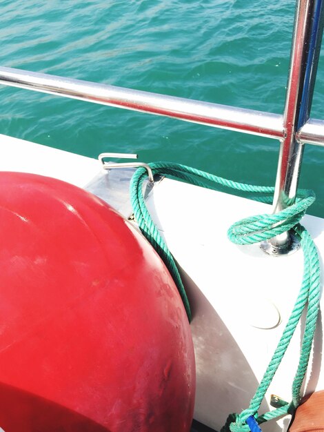 Cropped image of boat in sea