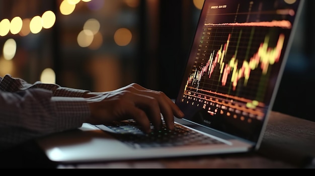 Photo cropped image of a business man using laptop