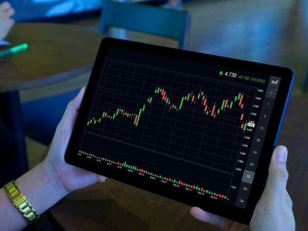 cropped image of businesswoman holding digital tablet on table