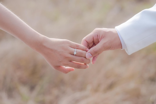 cropped image of couple holding hands