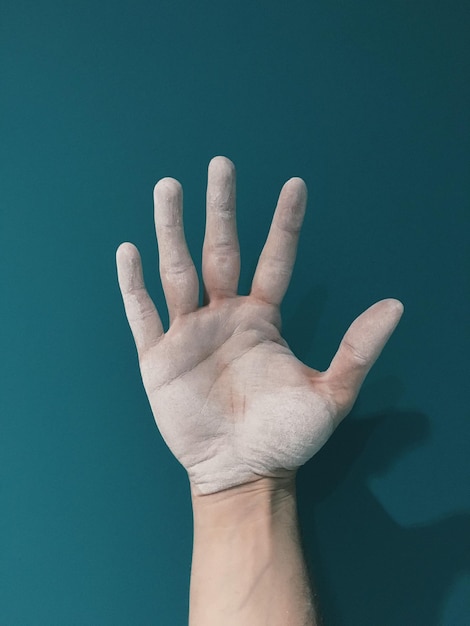 Photo cropped image of hand against white background