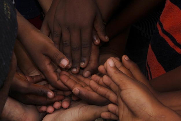 cropped image of people hands
