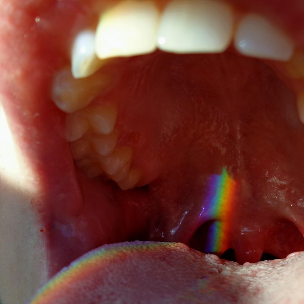 Photo cropped image of person teeth