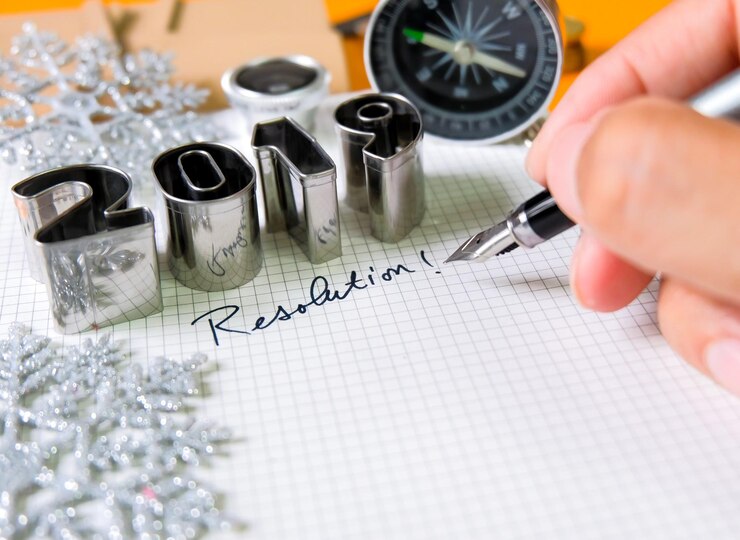 Photo cropped image of person writing on paper
