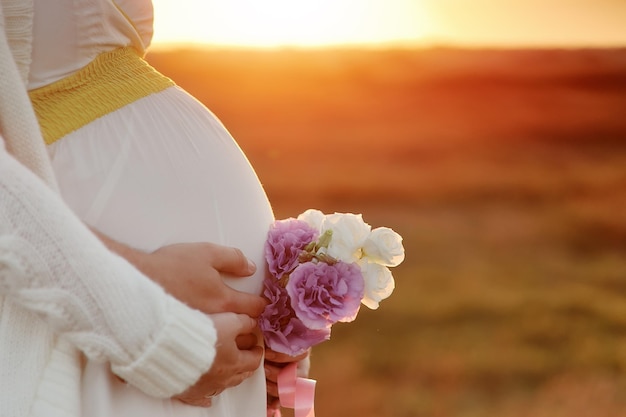 Cropped image of pregnant woman