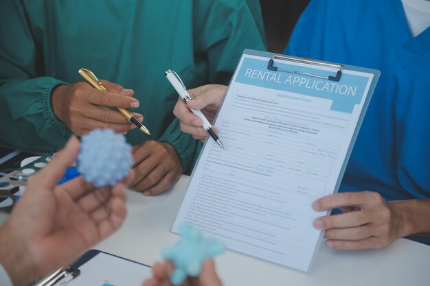 Cropped image of successful medical doctors discussing diagnosis during the conference