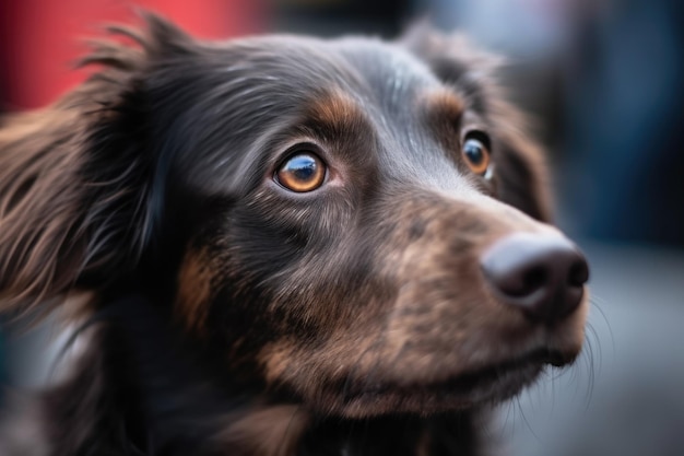 Cropped shot of an adorable dog looking shy created with generative ai