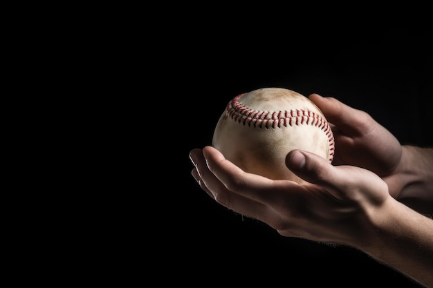 Cropped shot of a baseball player catching the ball created with generative ai