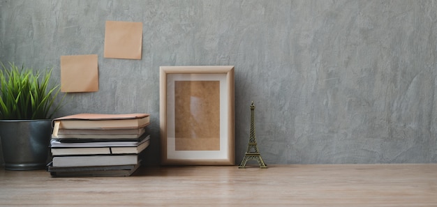 Cropped shot of comfortable workplace with office supplies and copy space