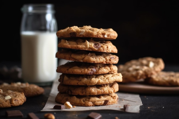 Cropped shot of a delicious batch of cookies in a kitchen created with generative ai