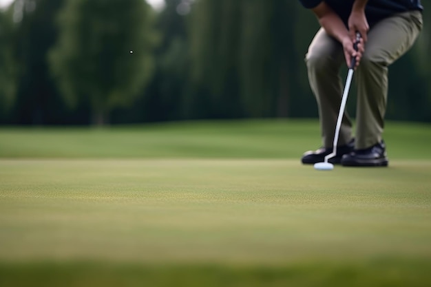 Cropped shot of a golfer playing on an outdoor golf course created with generative ai