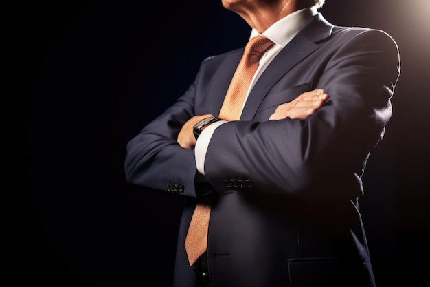 Cropped shot of a handsome mature politician with his arm extended