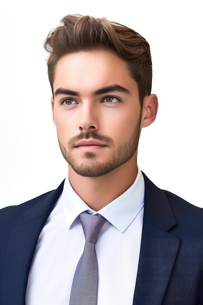 Cropped shot of a handsome young businessman against a white background created with generative ai