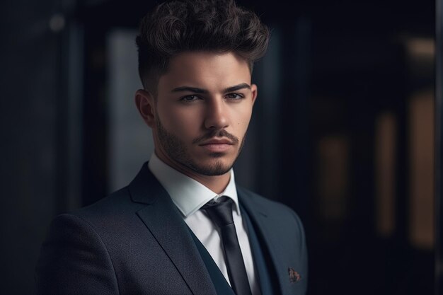 Cropped shot of a handsome young businessman created with generative ai