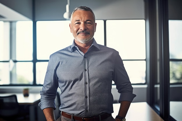 Cropped shot of a mature male business owner standing in his office created with generative ai