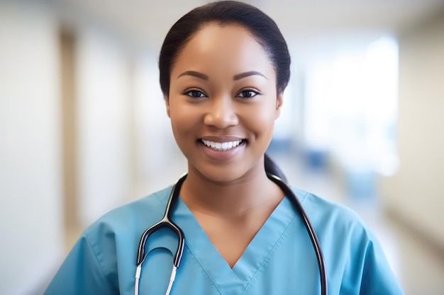 Photo cropped shot of a nurse smiling at the camera