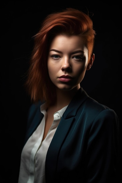 Cropped shot of a stylish young woman standing against a dark background