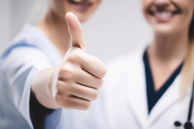 Cropped shot of an unrecognizable female doctor giving a patient the thumbs up