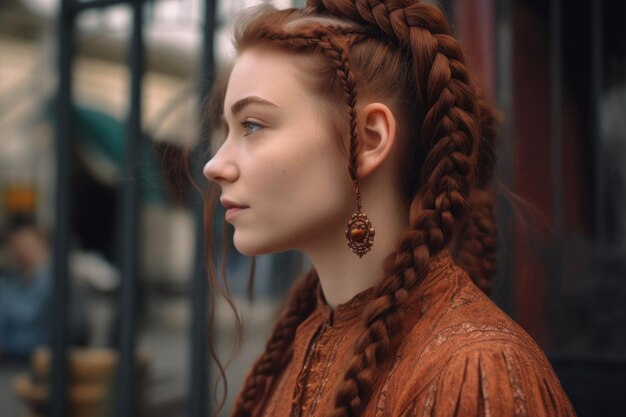 Cropped shot of an unrecognizable woman in a braided hairstyle created with generative ai