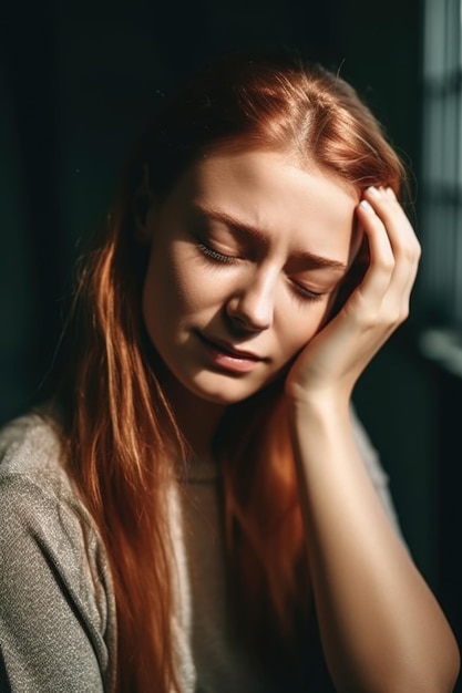 Cropped shot of an unrecognizable young woman experiencing pain created with generative ai