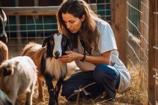 Foto foto ritagliata di un veterinario che si prende cura di animali selvatici salvati