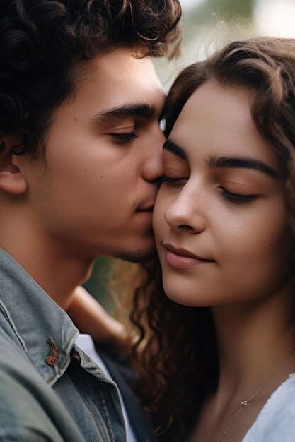 Cropped shot of a young man and woman embracing each other