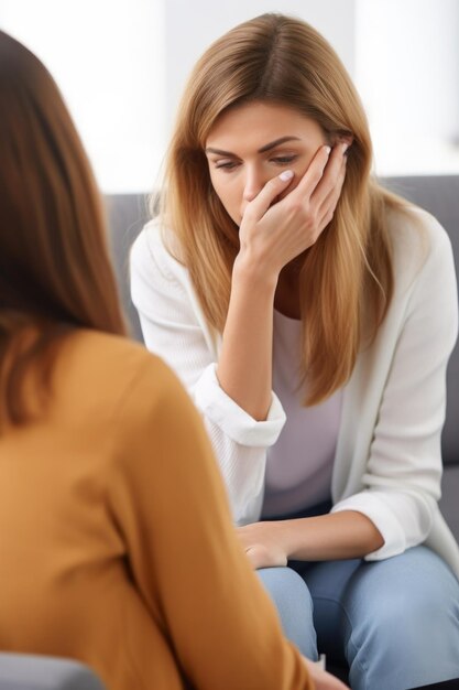 Cropped shot of a young woman hugging her counsellor during a consultation