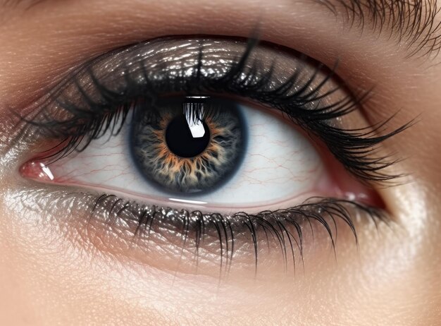 Cropped shot of a young woman's face with dark circle under eye isolated on a white background Bruise under the eyes are caused by fatigue nervousness lack of sleep insomnia and stress