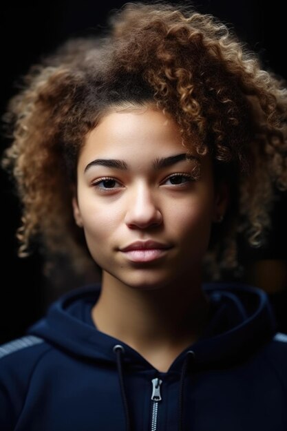 Cropped shot of a young woman in sportswear created with generative ai