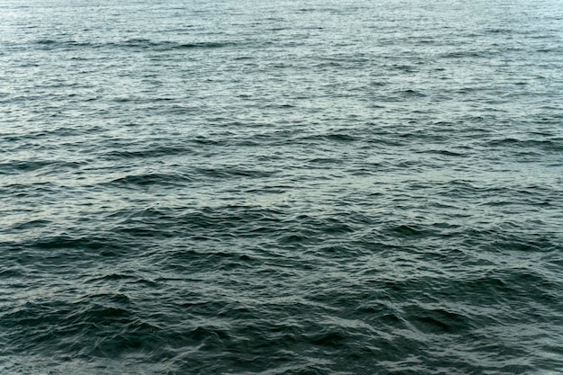 Cropped view of the small sea waves at the deep blue colour ocean